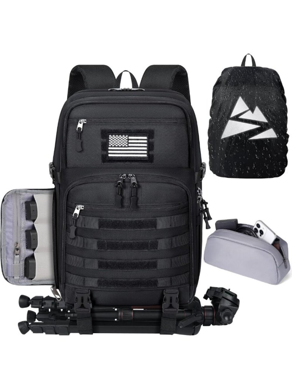 Waterproof Camera Backpack for 15.6" Laptops - Ideal for Photographers & Travel